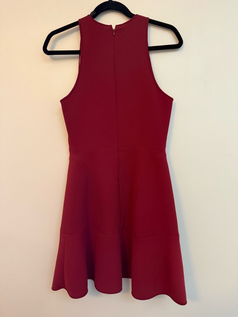 Theory Felicitina Fit &Flare Scuba Mini Dress in Deep Wine - Picture 3 of 3